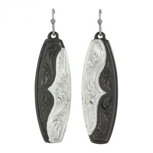 Montana Silversmiths Gunmetal Scalloped Ripple Earrings (ER3487SB)